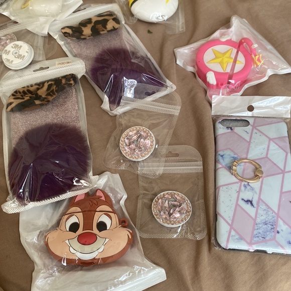 Bundle IPhone Cases & ear pod cases ring stands! Cute all colors. Kids - Picture 5 of 6